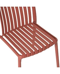 Outdoor Stackable Polypropylene Plastic Dining Side Chairs (Set of 2)