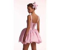 Milla Women's Adorable pink mini dress with puffy skirt