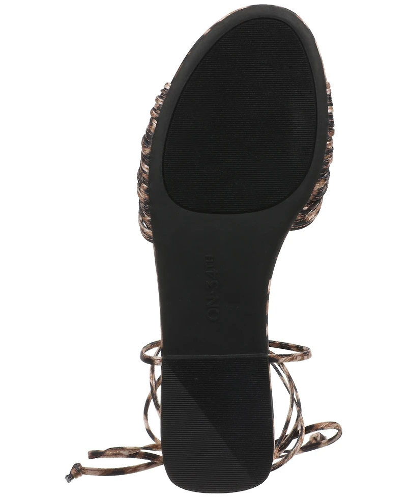 On 34th Women's Jenniee Knot Lace-Up Flat Sandals, Exclusively at Macy's