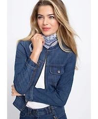 Olsen Women's Collarless Denim Jacket