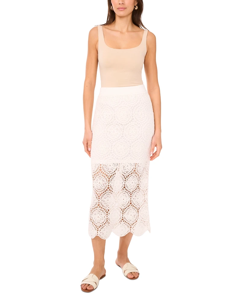 1.state Women's Crochet Midi Skirt