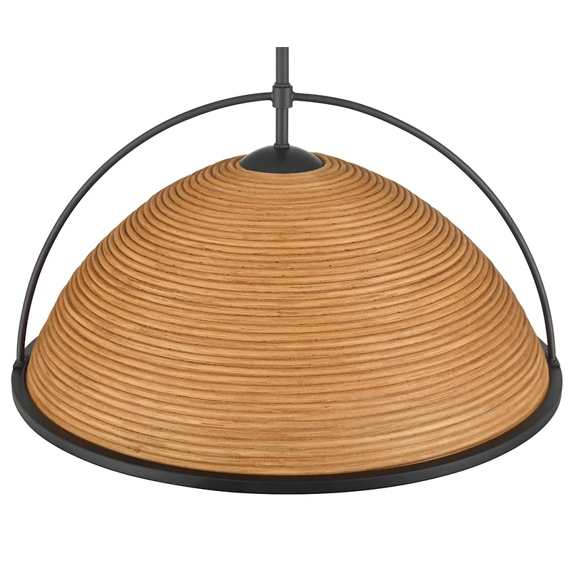 William 22" Modern Coastal Tropical 4-Light Pendant Chandelier Ceiling Light Fixture Dining Room Over Table Kitchen Island Foyer Hanging Black Fi