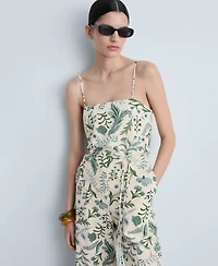 Mango Women's Printed Bow Jumpsuit