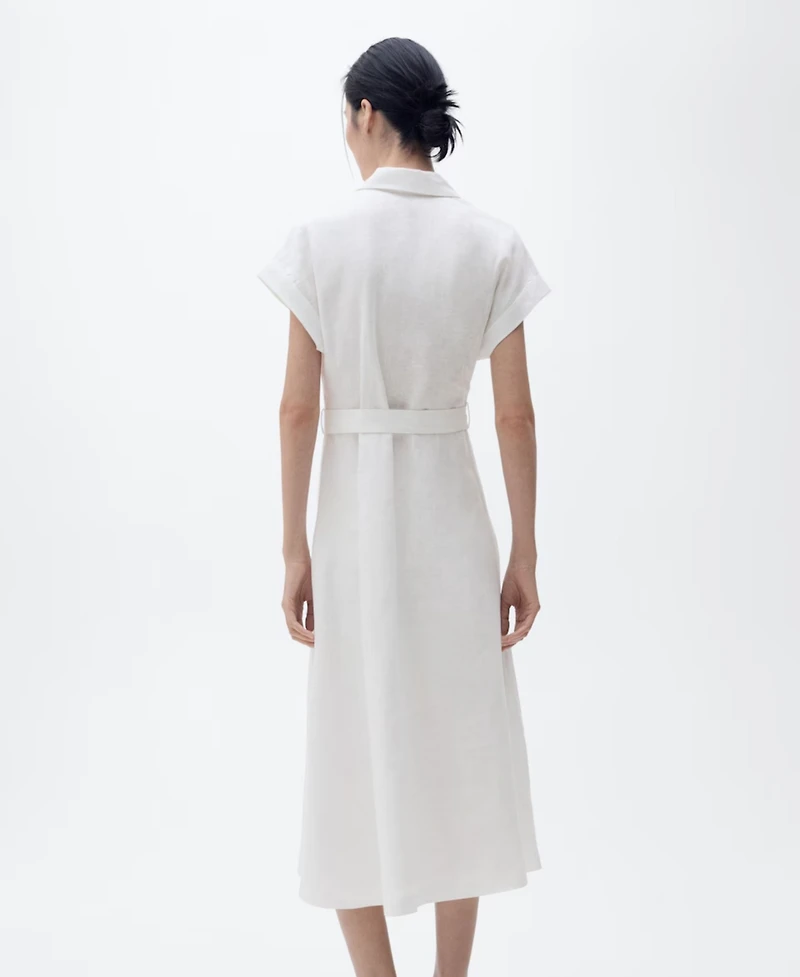 Mango Women's Linen Shirt Dress