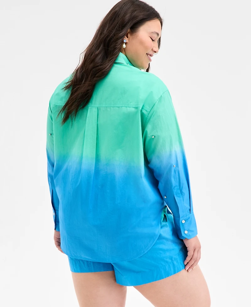 On 34th Trendy Plus Ombre Rhinestone Shirt, Exclusively at Macy's