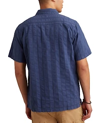 Lucky Brand Men's Short Sleeve Seersucker Button-Front Camp Shirt