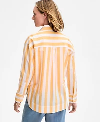 On 34th Women's Striped Long-Sleeve Shirt, Exclusively at Macy's