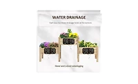 Durable Wooden Planter Box with Elevated Flower Shelf