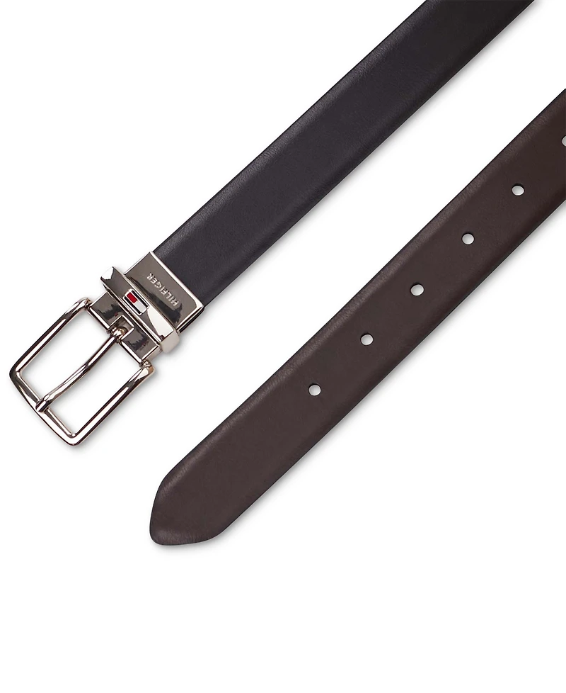 Tommy Hilfiger Big Boys Reversible Dress Belt with Logo Buckle