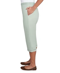 Alfred Dunner Petite Santa Fe Relaxed Crochet Hem Capri