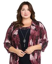 R & M Richards Plus Neck-Sheath Dress Chiffon Jacket