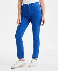 Style & Co Women's Straight-Leg High Rise Twill Pants, Created for Macy's