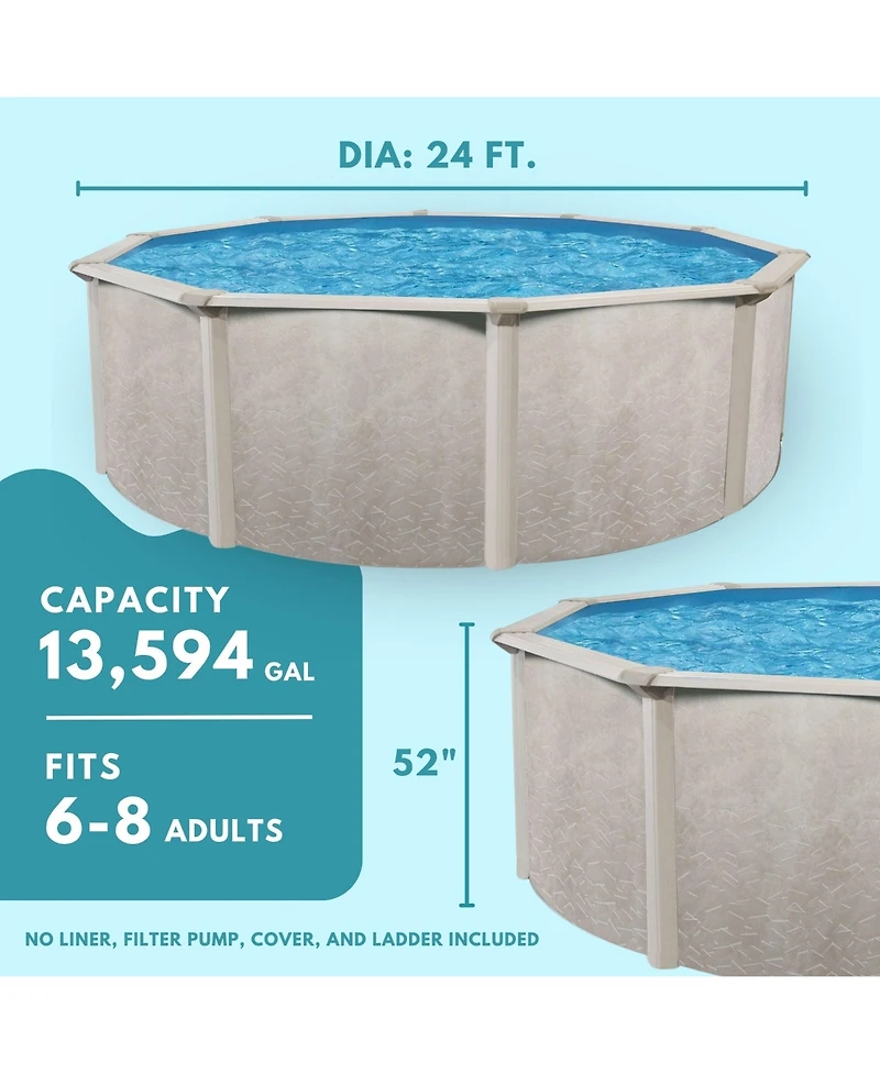 Aquarian Phoenix 24' x 52" Round Frame Above Ground Swimming Pool without Liner
