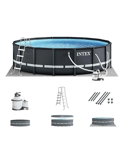 Intex Ultra Xtr 16ft x 48in Outdoor Frame Above Ground Swimming Pool Set w/ Pump
