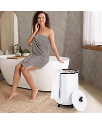 23L Large Luxury Bucket-Style Towel Warmer with Fragrant Disc Holder