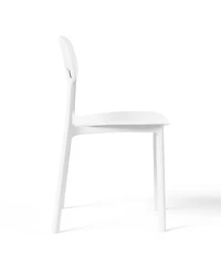 Modern Stackable Polypropylene Plastic Patio Dining Chair (Set of 2)