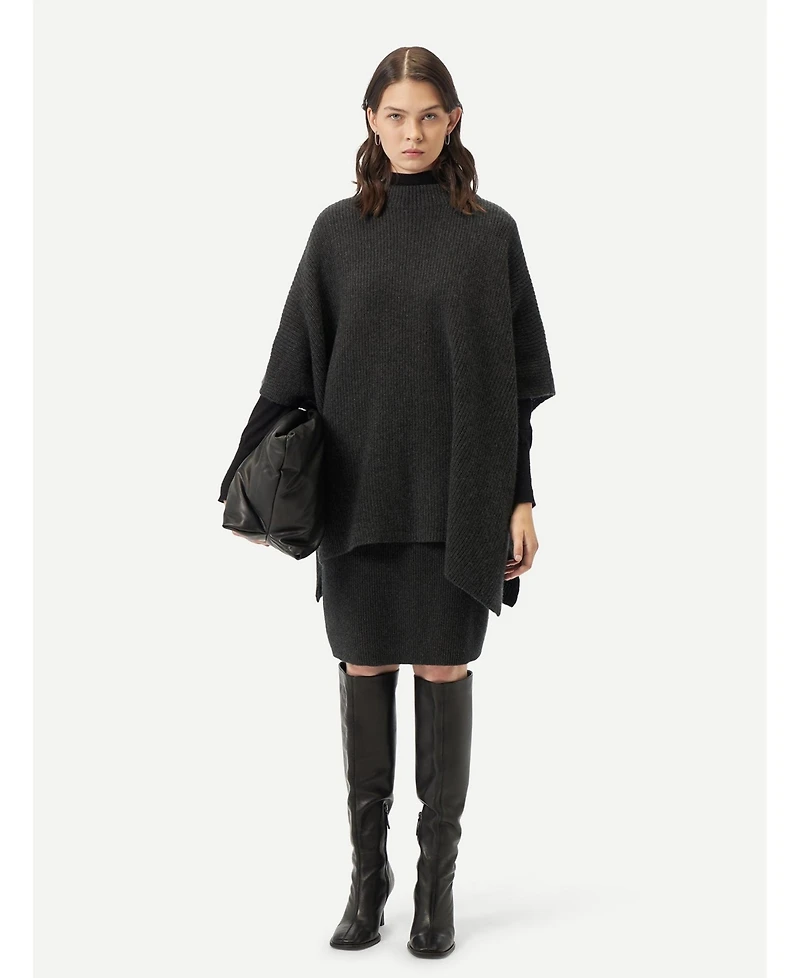 Gobi Cashmere Women's Rib-Knit Cashmere Poncho