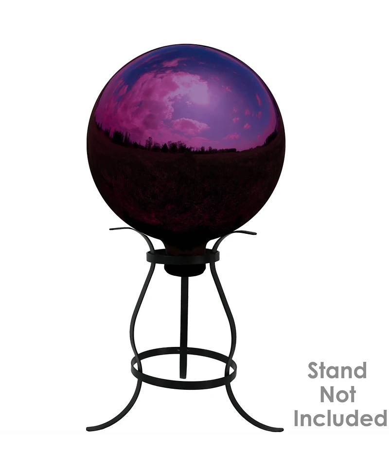Indoor/Outdoor Reflective Mirrored Surface Garden Gazing Globe Ball with Stemmed Bottom and Rubber Cap - 10" Diameter