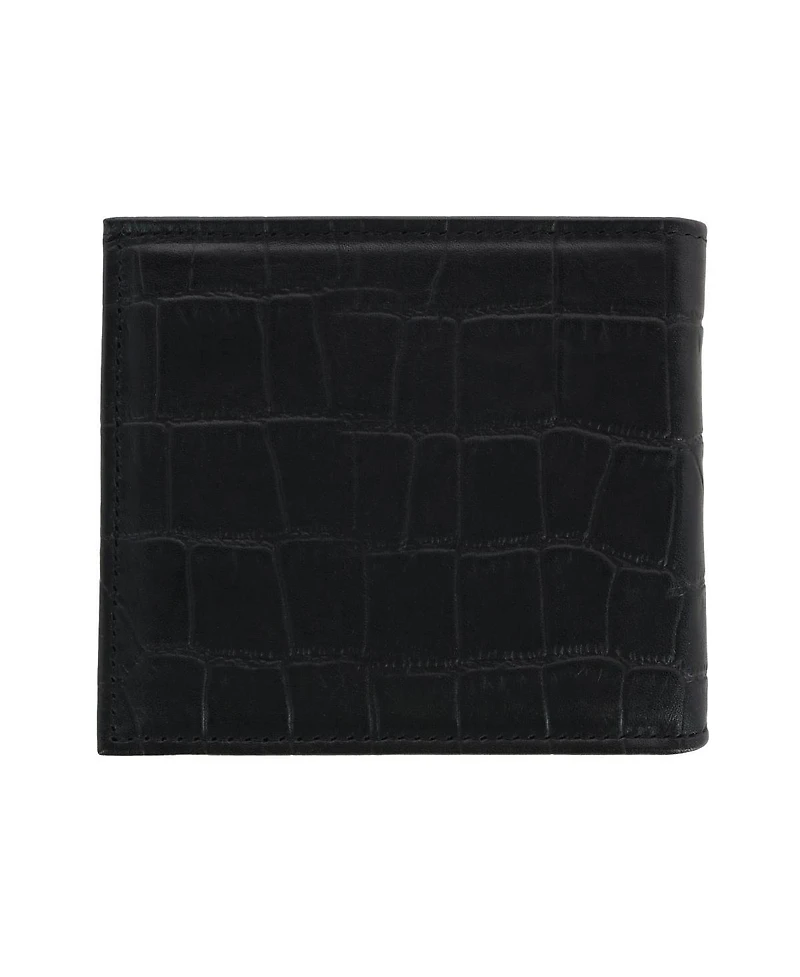 Trafalgar Men's Esteban Croco Embossed Leather 8 Slot Bi-Fold Wallet