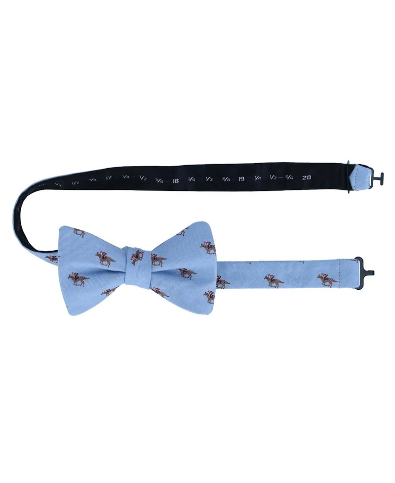 Trafalgar Men's Down The Stretch Racehorse Linen Blend Bow Tie