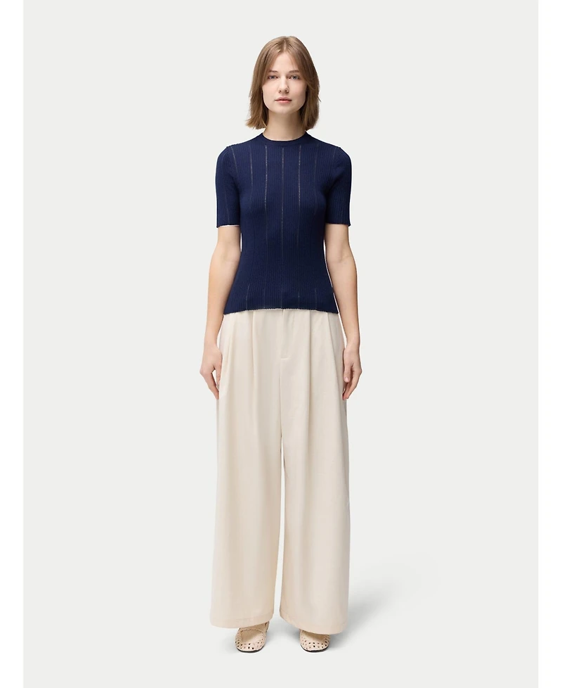 Gobi Cashmere Women's Ajour-Knit Silk Top