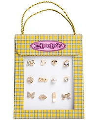 Clueless Gold-Tone 12-Pc. Set Mixed Stone Single Stud Earrings