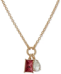 Clueless Gold-Tone Mixed Stone 16" Pendant Necklace