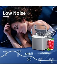 Zafro Ice Maker Countertop, 26Lbs/24H, 2 Sizes Bullet Ice Cubes with Handle, 9 Cubes in 6 Mins, Portable Ice Machine with Self-Cleaning, for Office/Do