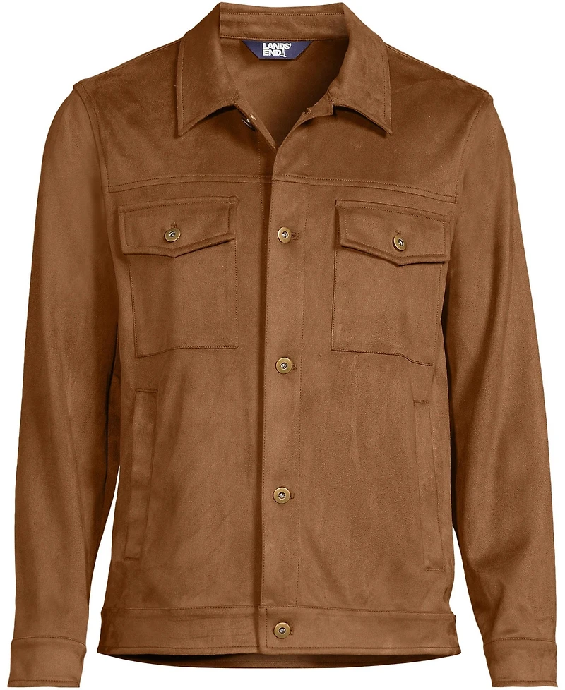Lands' End Women's Unisex Faux Suede Trucker Jacket