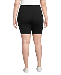 Lands' End Plus Active High Impact 7" Pocket Bike Shorts