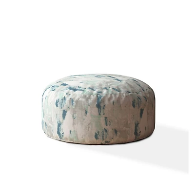 Canvas Pouf Ottoman with Round Abstract Pattern – Stylish and Versatile