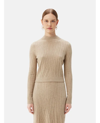 Cropped high neck cashmere sweater