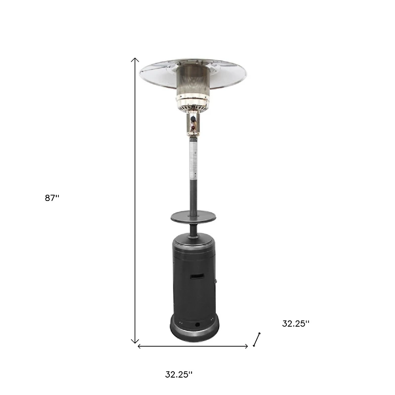 48000 Btu Steel Propane Patio Heater with Cylindrical Pole Design for Outdoor Use