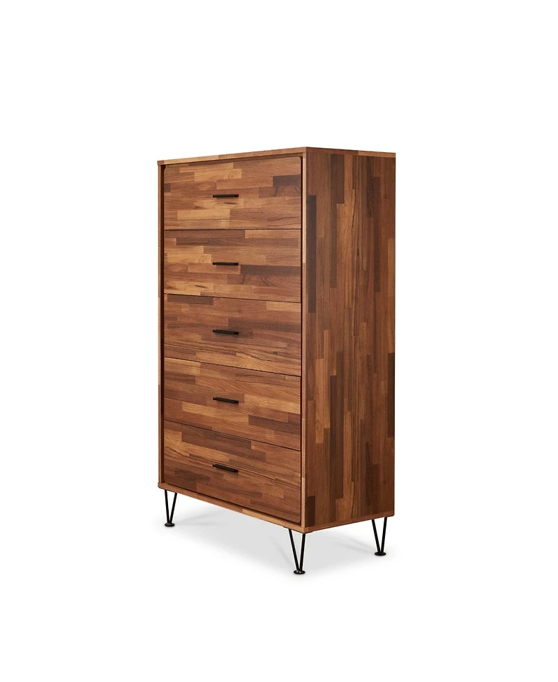 Five-Drawer Dresser for Bedroom Storage and Organization