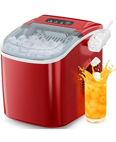 Zafro Countertop Ice Maker, Portable Ice Machine with Self-Cleaning, 26.5 lbs/24H, Fast 9 Bullet Ice Cubes in 6 Mins, Compact Ice Maker with Basket &