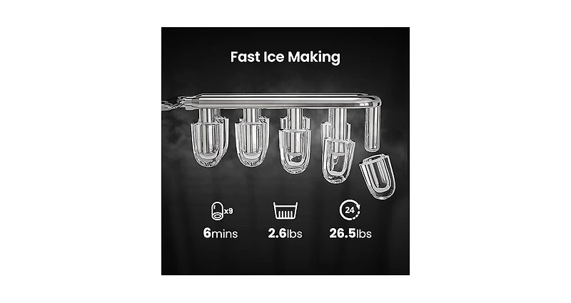 Zafro Countertop Ice Maker with Handle, Produces