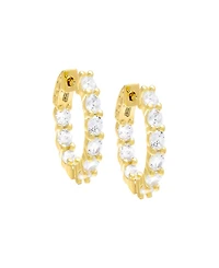 By Adina Eden Cubic Zirconia Small Round Hoop Earrings