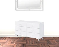 6-Drawer Manufactured Wood Dresser – Sleek Double Dresser for Clothes and Accessories