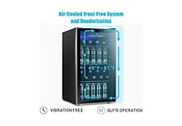 Zafro 26-Bottle Wine Cooler, 130-Can Beverage Fridge, Clear Glass Door, Quiet Compressor, Temp Adjustable, Freestanding Indoor Use, Mini Wine Cellar f