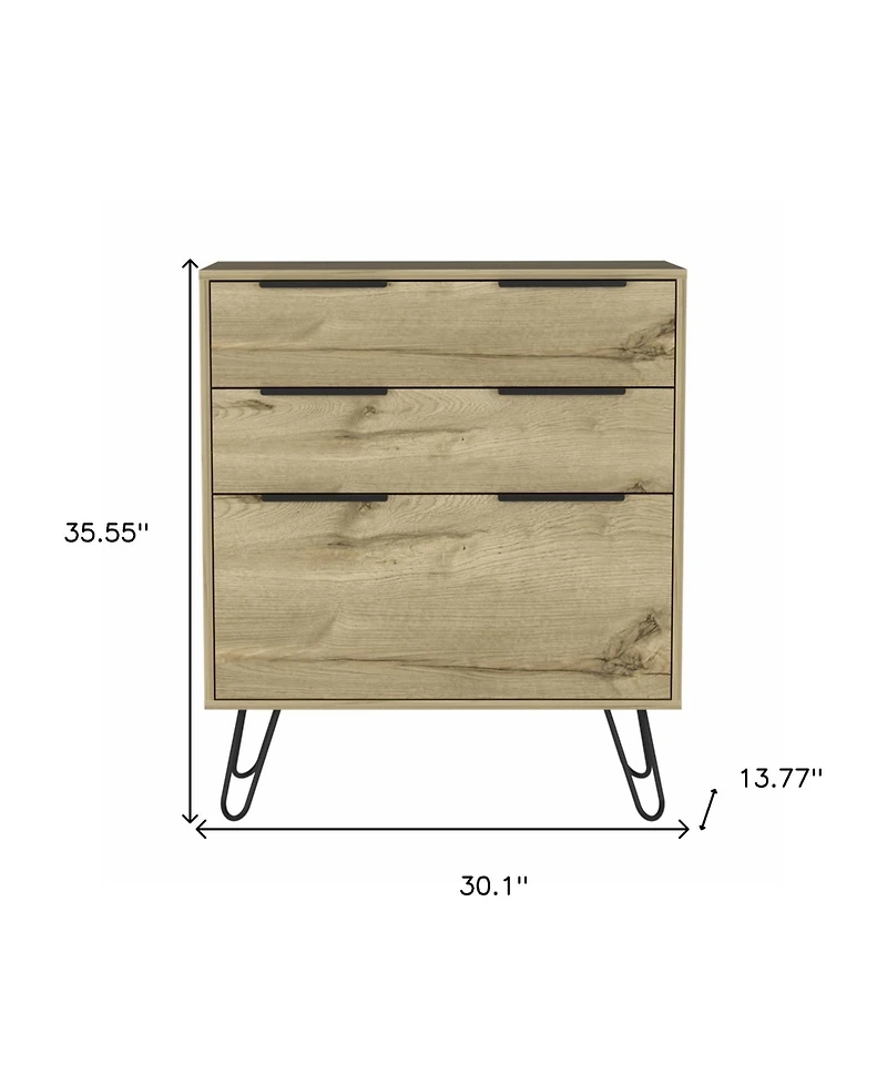 Stylish Three-Drawer Dresser with Smooth Glide Storage for Small Spaces