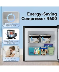 Zafro Mini Freezer, 1.2 Cu.ft Small Upright Freezer with Handle, Removable Shelves, 7 Adjustable Thermostat, Low Noise for Bedroom/Apartment/Office