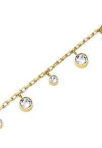 Rosefield Dangling Crystals Necklace In 14K Yellow Gold Plated Stainless Steel