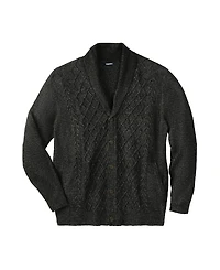 KingSize Big & Tall Soft Cable Knit Shawl Collar Cardigan