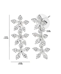 Jessica Simpson Crystal Snowflake Drop Earrings - Silver