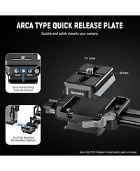 Neewer Foldable V Mount Battery Plate with Arca Type Camera Baseplate for RS4 RS3 Gimbal & Tripod, Lightweight Dslr Camera Video Rig Compatible with S