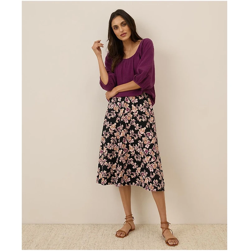 Pact Women's Organic Cotton Fit & Flare Midi Skirt