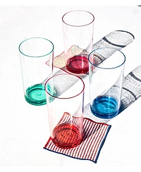 Abode Homewares Color Base Jumbo Glasses, Set of 6