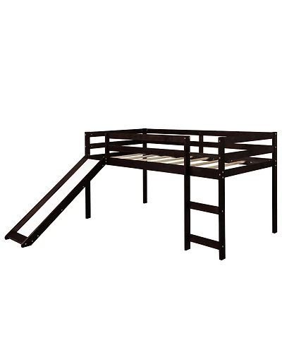 Low Loft Bed with Slide – Fun and Space-Saving Design