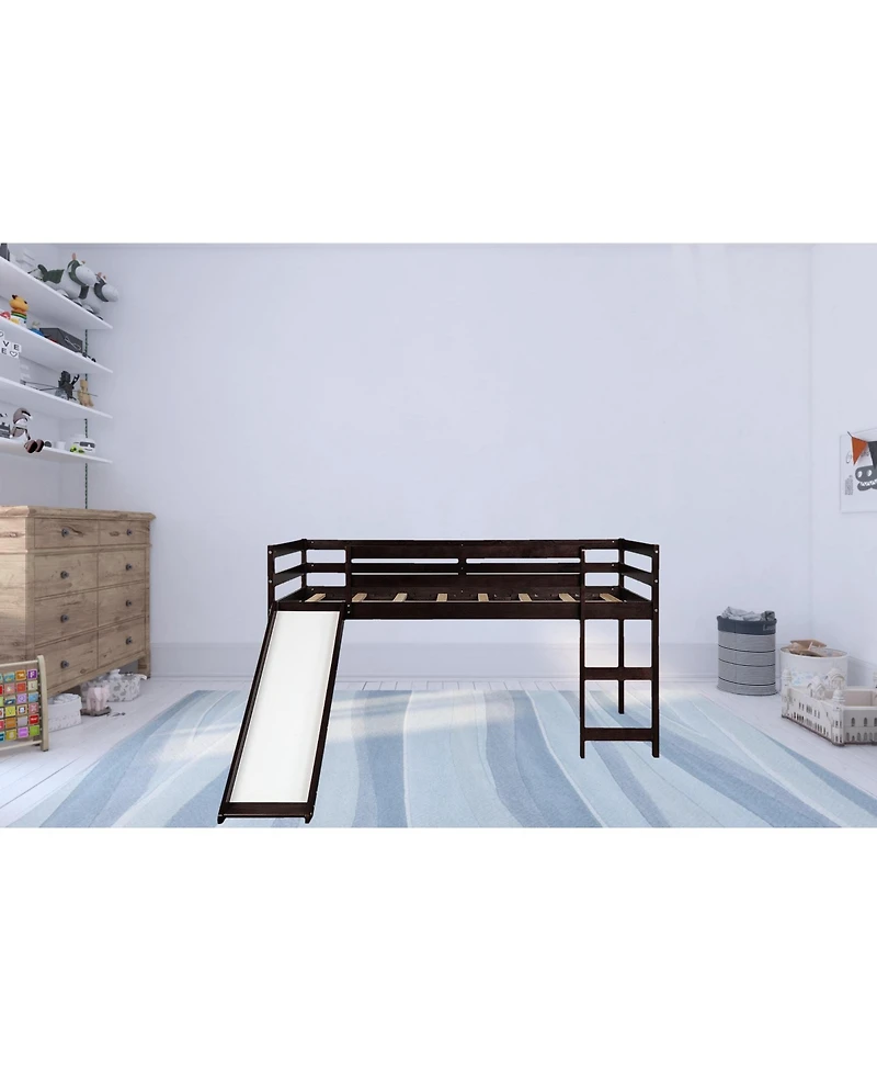 Low Loft Bed with Slide – Fun and Space-Saving Design
