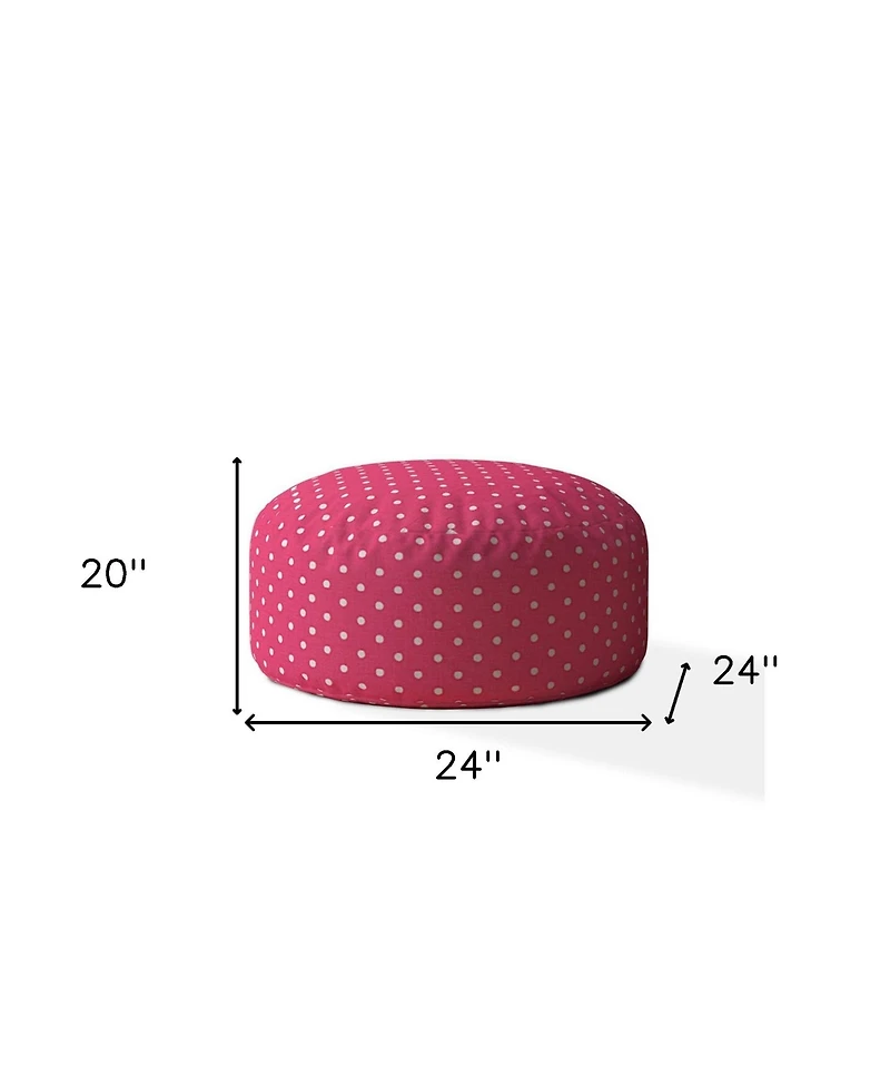 Cotton Round Polka Dots Pouf Cover for Living Room and Bedroom Decor